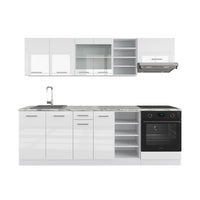 Vicco Cucina componibile Bianco lucido/bianco 240 cm , PL Marmo