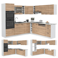 Vicco Cucina angolare completa Sonoma/Bianco 237 x 247 cm , PL Antracite