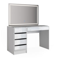 Vicco Tavolo da toeletta Bianco 55 cm con illuminazione a LED