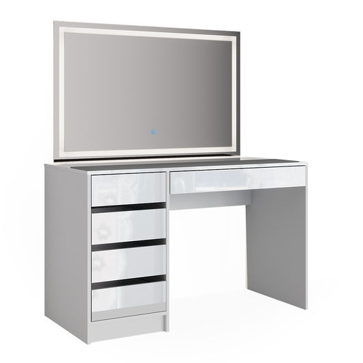 Vicco Tavolo da toeletta Bianco 55 cm con illuminazione a LED