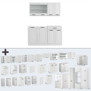 Vicco Cucina completa Casa di campagna bianca/bianco 140 cm senza piano di lavoro