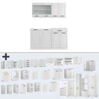 Vicco Cucina monoblocco Casa di campagna bianca/bianco 140 cm , PL Marmo