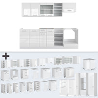 Vicco Cucina componibile Bianco lucido/bianco 240 cm , PL Rovere