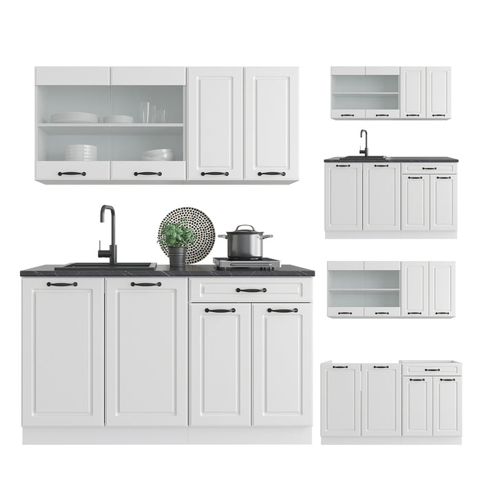 Vicco Cucina componibile Casa di campagna bianca/bianco 140 cm , PL Rovere