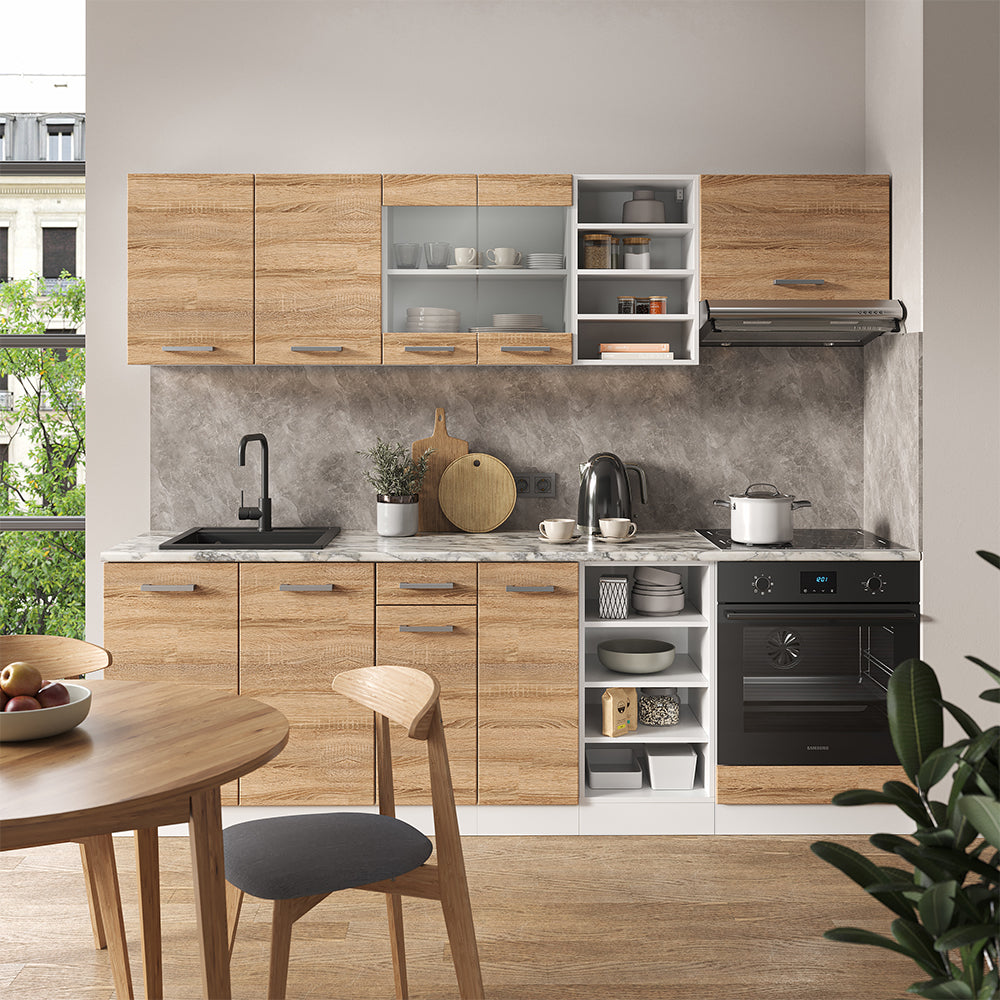 Vicco Cucina componibile Sonoma/Bianco 240 cm , PL Rovere
