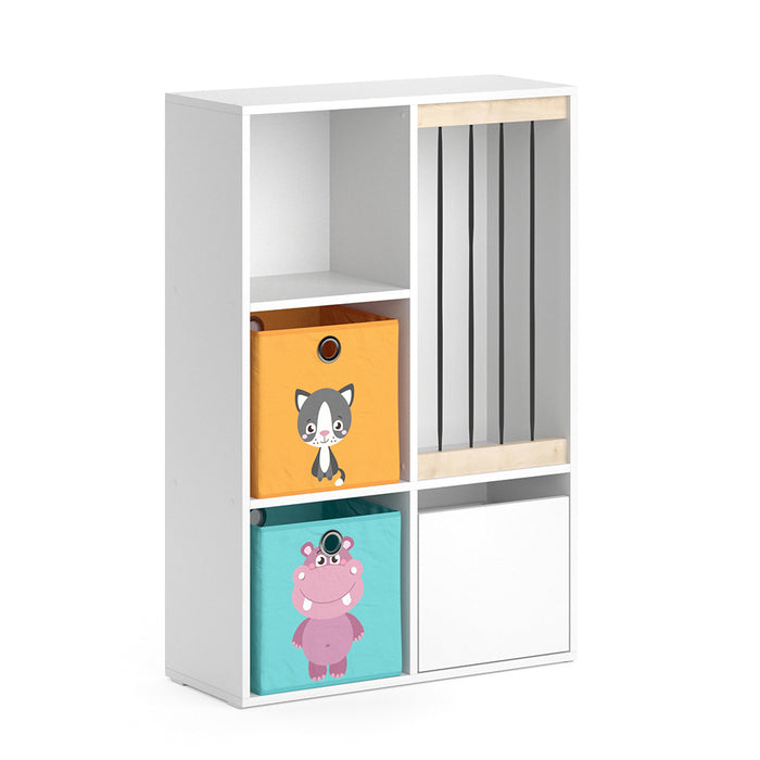 Vicco Libreria bambini Bianco 29.2 x 107.8 cm con 2 scatole pieghevoli opt.1