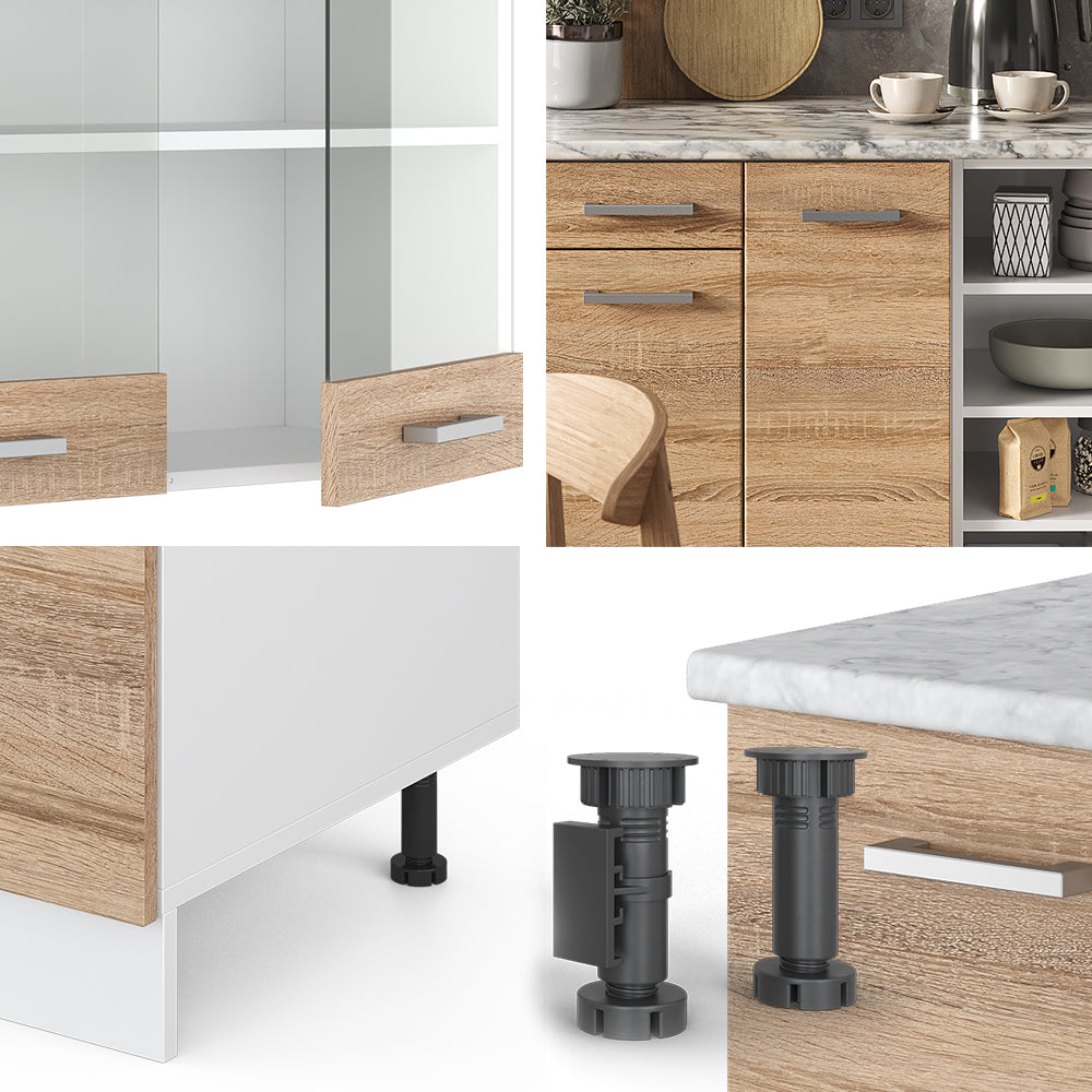 Vicco Cucina componibile Sonoma/Bianco 240 cm , PL Marmo