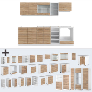 Vicco Cucina componibile Sonoma/Bianco 240 cm , PL Antracite