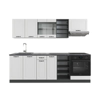 Vicco Cucina componibile Bianco casa di campagna/antracite 240 cm senza piano di lavoro