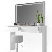 Vicco Tavolo da toeletta Bianco 120 cm con specchio e sgabello a LED