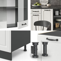 Vicco Cucina componibile Bianco casa di campagna/antracite 240 cm , PL Marmo