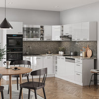 Vicco Cucina angolare completa Bianco lucido/bianco 237 x 247 cm , PL Rovere