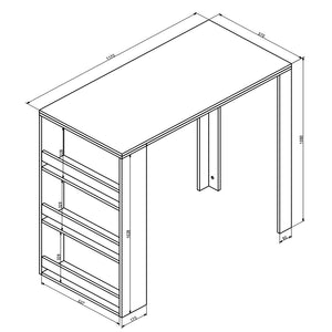 Vicco Tavolo bar alto Antracite 57 x 117 cm