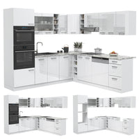 Vicco Cucina angolare completa Bianco lucido/bianco 237 x 247 cm , PL Antracite