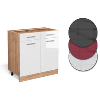 Vicco Mobiletto base per cucina Bianco lucido 80 cm senza piano di lavoro