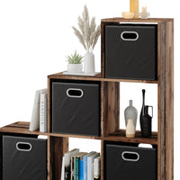 Vicco Scaffale per scale Legno antico 107.2 x 107.8 cm con 4 scatole pieghevoli