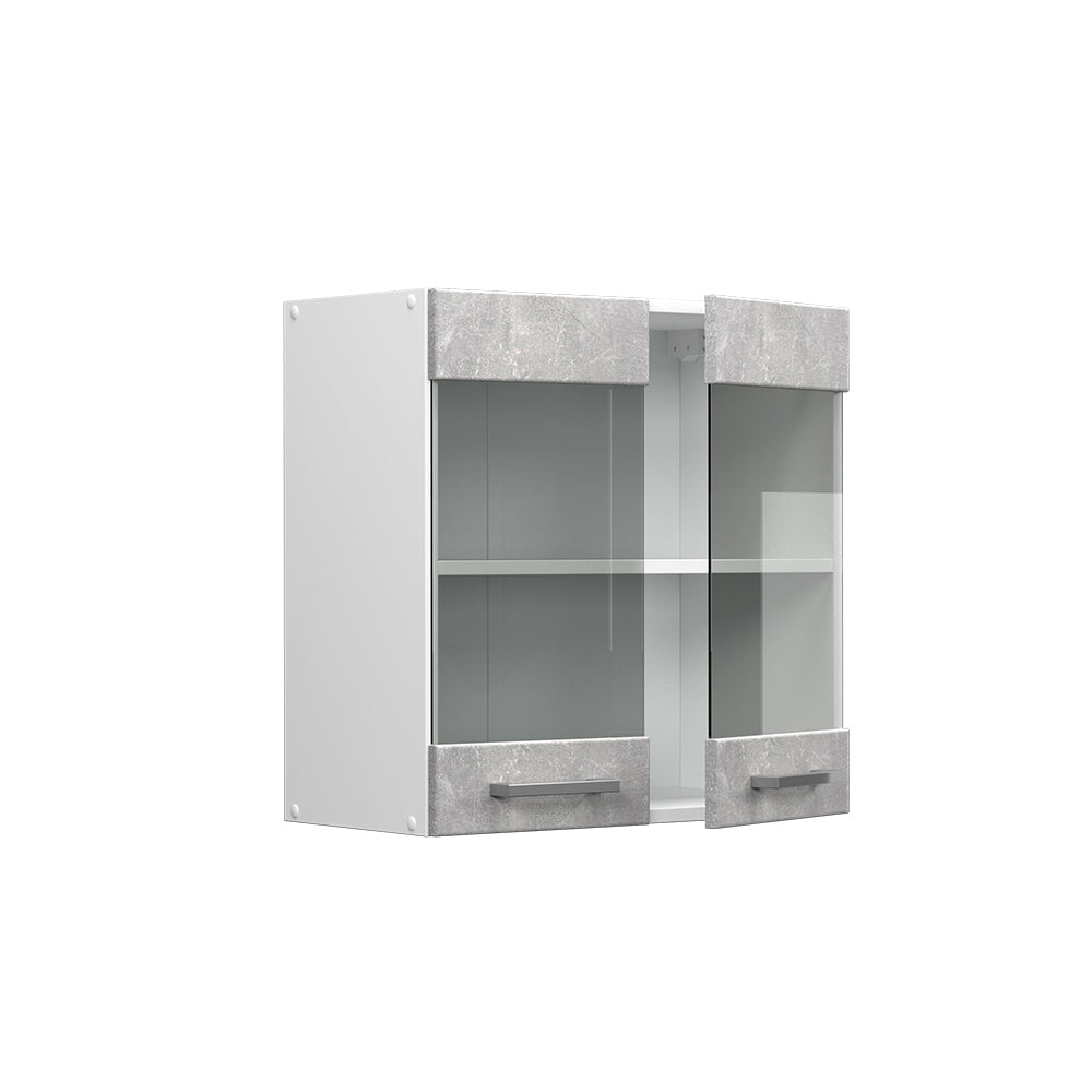 Vicco Mobile da cucina in vetro Calcestruzzo 60 cm