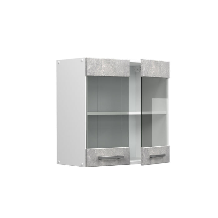 Vicco Mobile da cucina in vetro Calcestruzzo 60 cm