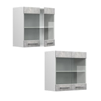 Vicco Mobile da cucina in vetro Calcestruzzo 60 cm