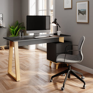 Vicco Scrivania Antracite 138 x 60 cm con cassetti, L