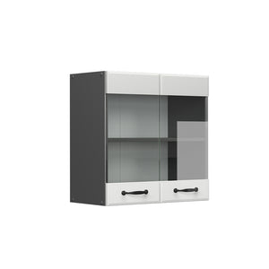 Vicco Mobile da cucina in vetro Bianco casa di campagna 60 cm