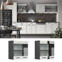 Vicco Mobile da cucina in vetro Bianco casa di campagna 60 cm