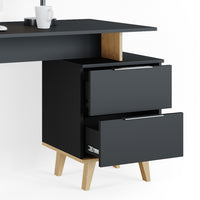 Vicco Scrivania Antracite 138 x 60 cm con cassetti, L