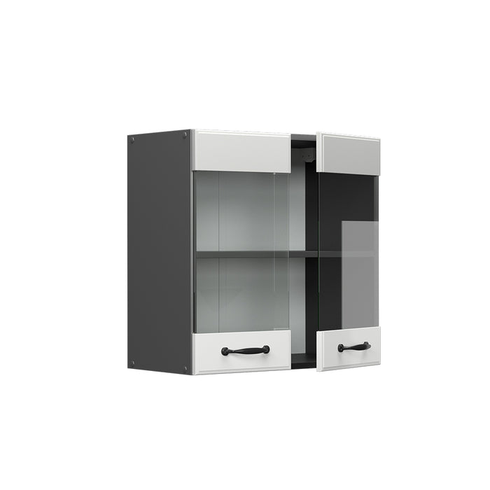 Vicco Mobile da cucina in vetro Bianco casa di campagna 60 cm