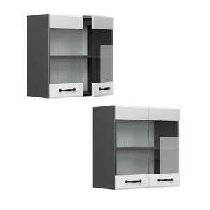 Vicco Mobile da cucina in vetro Bianco casa di campagna 60 cm