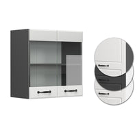 Vicco Mobile da cucina in vetro Bianco casa di campagna 60 cm