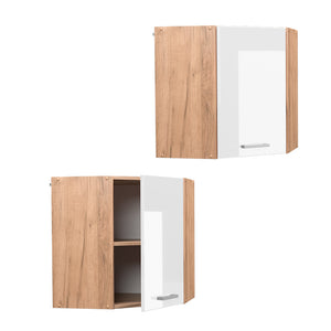 Vicco Mobile angolare da cucina Bianco lucido 57 cm