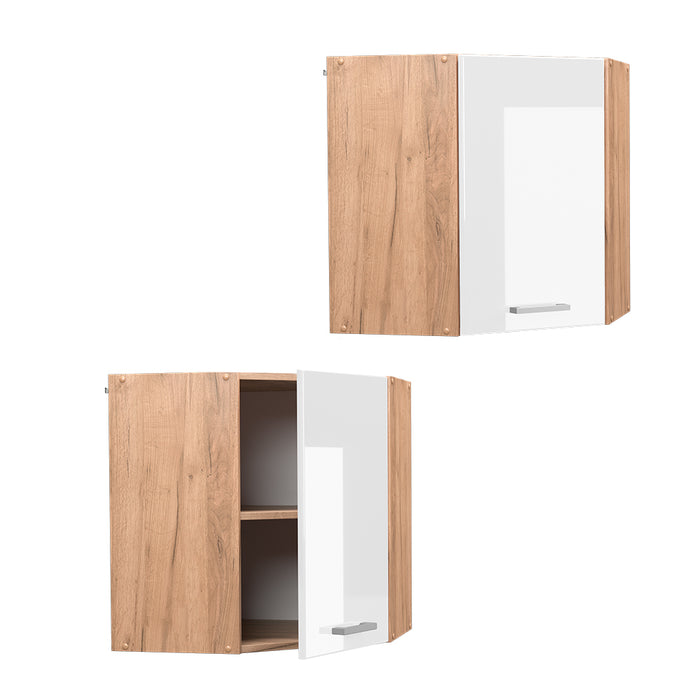 Vicco Mobile angolare da cucina Bianco lucido 57 cm