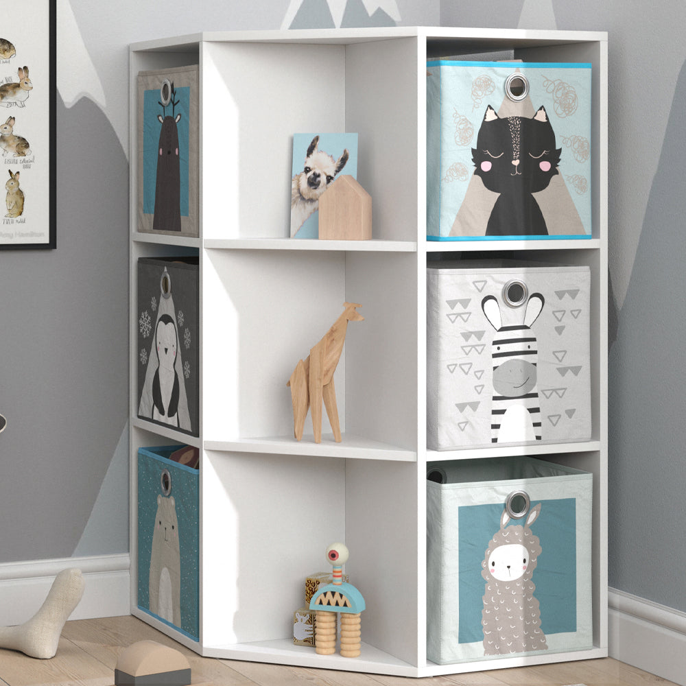 Vicco Libreria bambini Bianco 64 x 107.8 cm con 6 scatole pieghevoli opt.2