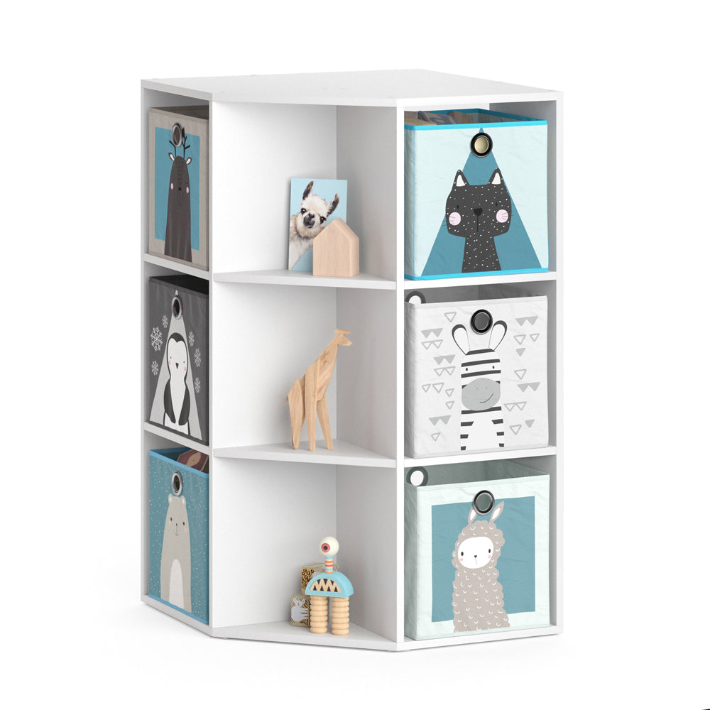 Vicco Libreria bambini Bianco 64 x 107.8 cm con 6 scatole pieghevoli opt.2