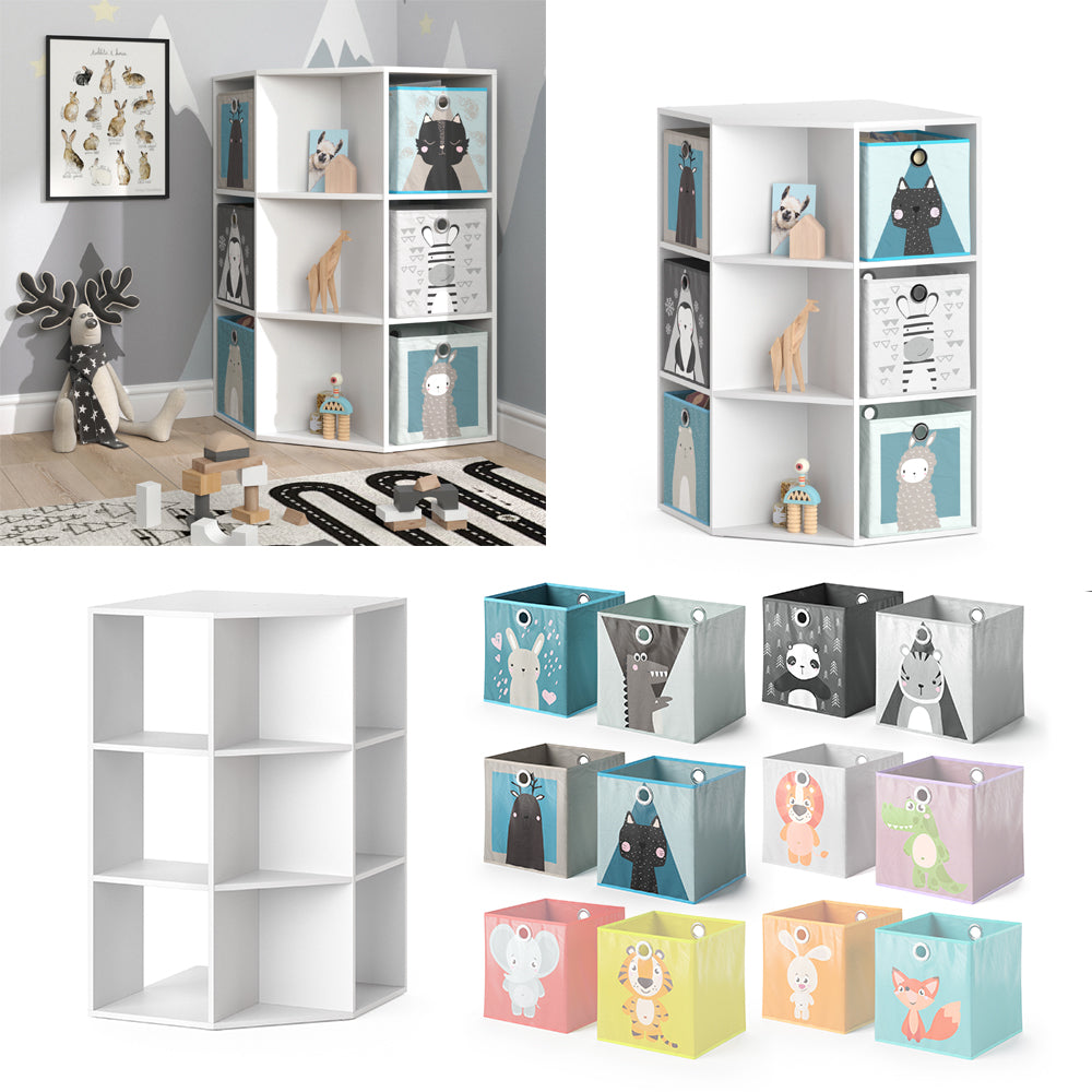 Vicco Libreria bambini Bianco 64 x 107.8 cm con 6 scatole pieghevoli opt.2