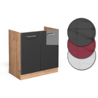 Vicco Mobile lavello cucina Antracite lucido 80 cm PL Marmo