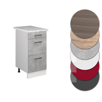 Vicco Mobiletto base per cucina Calcestruzzo 40 cm con cassetti PL Marmo