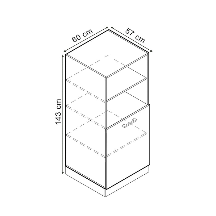 Vicco Mobile per forno da incasso Rosso lucido 60 cm