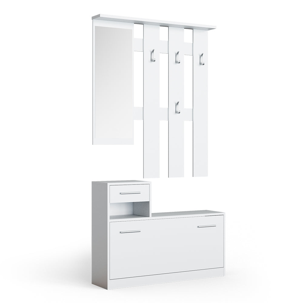 Vicco Armadio da ingresso Bianco 25 x 191 cm