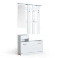Vicco Armadio da ingresso Bianco 25 x 191 cm