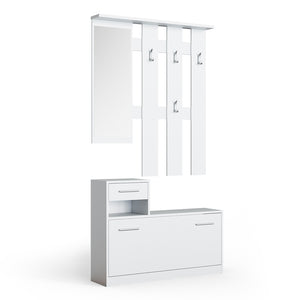 Vicco Armadio da ingresso Bianco 25 x 191 cm