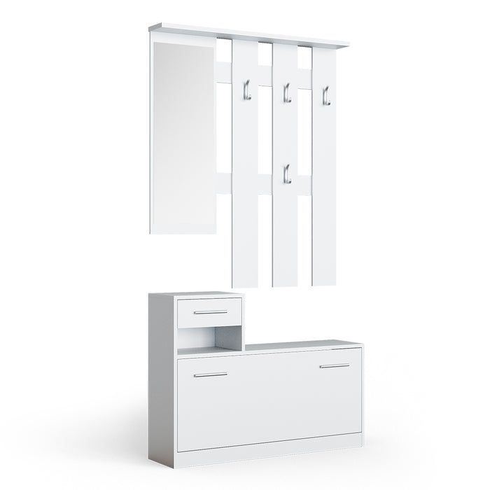 Vicco Armadio da ingresso Bianco 25 x 191 cm