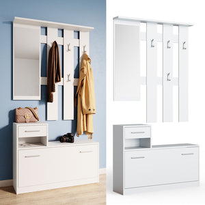 Vicco Armadio da ingresso Bianco 25 x 191 cm