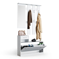 Vicco Armadio da ingresso Bianco 25 x 191 cm