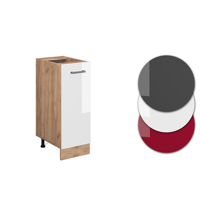 Vicco Armadio cucina dispensa alto Bianco lucido 30 cm senza piano di lavoro