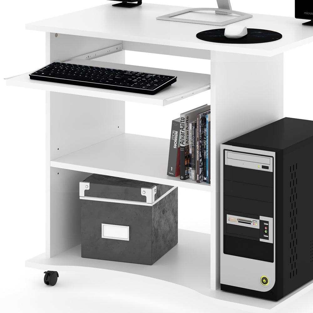 Vicco Scrivania con ruote Bianco 80 x 50 cm