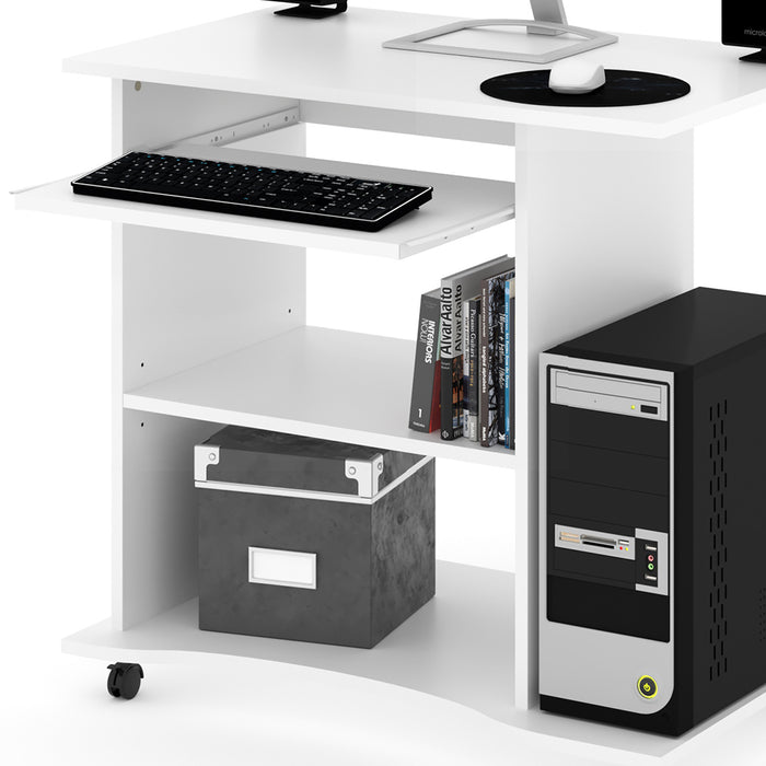 Vicco Scrivania con ruote Bianco 80 x 50 cm