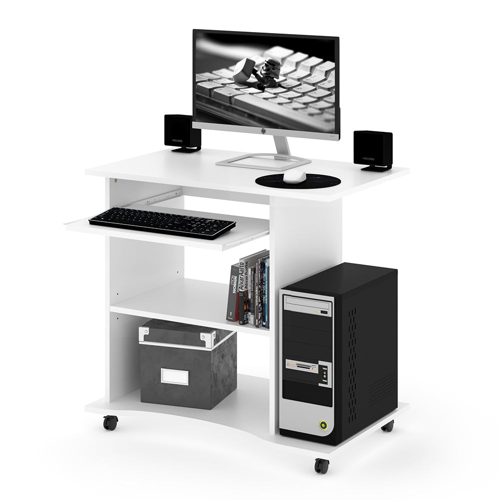 Vicco Scrivania con ruote Bianco 80 x 50 cm