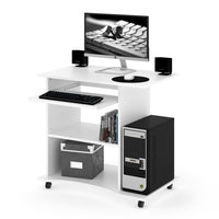 Vicco Scrivania con ruote Bianco 80 x 50 cm