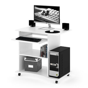 Vicco Scrivania con ruote Bianco 80 x 50 cm